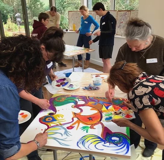 Collaborative painting in studio SMA edi