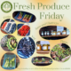 Poster for Produce Friday, displaying a range of chutneys, plants and vegetables